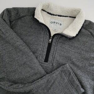 Orvis Men's XXL Classic Collection Sherpa Lined Quarter Zip Pullover Sweater‎